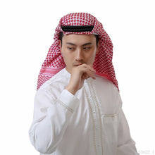 Load image into Gallery viewer, 138*138cm Man Muslim Arabic Various Head Scarf Keffiyeh Square Plaid Male Islamic Hijab Ramadan Saudi Arab Headband Accessories
