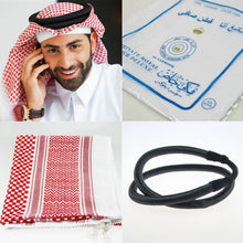 Load image into Gallery viewer, 3 Colors Islamic Men Traditional Costumes Man Plaid Hat Head Scarf Turban Muslim Hijabs Dubai,Arabic Ramadan Pray Caps 135*135cm