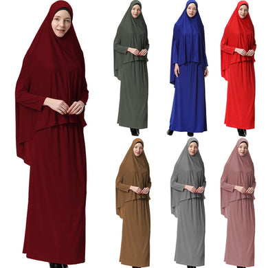 (Sleeve) Two Pieces Muslim Abaya Dress Set Women Djelaba Femme Kaftan Set Prayer Garment Sets Turkish Caftan Dubai Arab Full Cover Sets