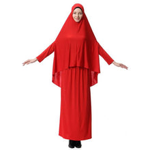 Load image into Gallery viewer, (Sleeve) Two Pieces Muslim Abaya Dress Set Women Djelaba Femme Kaftan Set Prayer Garment Sets Turkish Caftan Dubai Arab Full Cover Sets