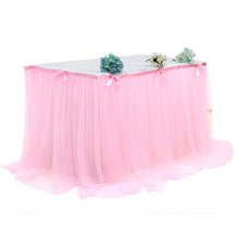 Load image into Gallery viewer, (FR) L190-280-450cm Table Skirt Wedding Party Tutu Tulle Tableware Cloth Baby Shower Birthday Banquet Party Wedding Table Skirting Party Home Decor