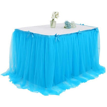 Load image into Gallery viewer, (FR) L190-280-450cm Table Skirt Wedding Party Tutu Tulle Tableware Cloth Baby Shower Birthday Banquet Party Wedding Table Skirting Party Home Decor