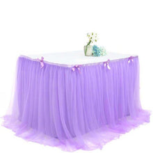 Load image into Gallery viewer, (FR) L190-280-450cm Table Skirt Wedding Party Tutu Tulle Tableware Cloth Baby Shower Birthday Banquet Party Wedding Table Skirting Party Home Decor