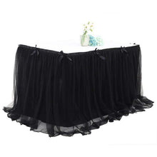 Load image into Gallery viewer, (FR) L190-280-450cm Table Skirt Wedding Party Tutu Tulle Tableware Cloth Baby Shower Birthday Banquet Party Wedding Table Skirting Party Home Decor