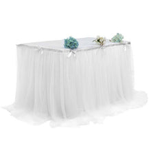 Load image into Gallery viewer, (FR) L190-280-450cm Table Skirt Wedding Party Tutu Tulle Tableware Cloth Baby Shower Birthday Banquet Party Wedding Table Skirting Party Home Decor