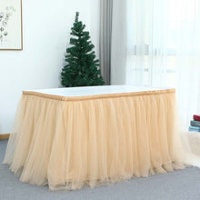 Load image into Gallery viewer, (FR) L190-280-450cm Table Skirt Wedding Party Tutu Tulle Tableware Cloth Baby Shower Birthday Banquet Party Wedding Table Skirting Party Home Decor