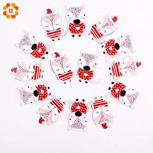 Load image into Gallery viewer, 24PCS Cartoon Squirrel Wooden Supplies With Rope Wood Pendants For Christmas Party Xmas Tree Ornaments Kids Gifts Decorations