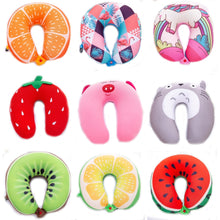 Load image into Gallery viewer, Cartoon Cars Unicorn Neck Travel Pillow Fruits Watermelon U Shaped Foam Pillow Office Cushion Cute Pillows For Children/Adults