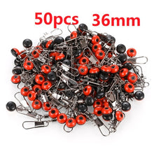 Load image into Gallery viewer, 50pcs/Lot Fishing Float Bobber Stops Space Beans Swivel Connectors Sea Fishing Saltwater Metal Plastic Tools Accessories
