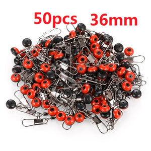 50pcs/Lot Fishing Float Bobber Stops Space Beans Swivel Connectors Sea Fishing Saltwater Metal Plastic Tools Accessories