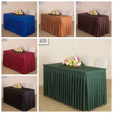 20 Colours Wedding Table Cloth Cover With Skirt Swag Ruffle Style Linen Party Hotel Meeting Banquet Show Decoration