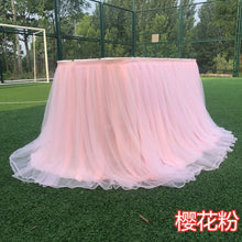 Load image into Gallery viewer, 1M Tulle Table Skirt for Wedding Decoration Baby Shower Home Textile Party Birthday Table Decoration Tutu Skirt Party Supplies