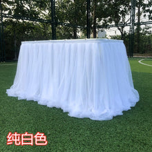 Load image into Gallery viewer, 1M Tulle Table Skirt for Wedding Decoration Baby Shower Home Textile Party Birthday Table Decoration Tutu Skirt Party Supplies