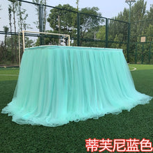 Load image into Gallery viewer, 1M Tulle Table Skirt for Wedding Decoration Baby Shower Home Textile Party Birthday Table Decoration Tutu Skirt Party Supplies