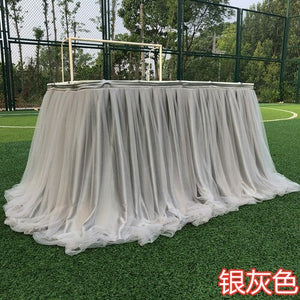 1M Tulle Table Skirt for Wedding Decoration Baby Shower Home Textile Party Birthday Table Decoration Tutu Skirt Party Supplies