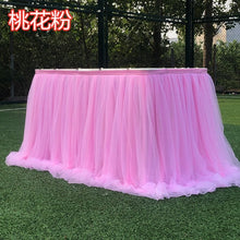 Load image into Gallery viewer, 1M Tulle Table Skirt for Wedding Decoration Baby Shower Home Textile Party Birthday Table Decoration Tutu Skirt Party Supplies