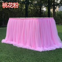 Load image into Gallery viewer, 1M Tulle Table Skirt for Wedding Decoration Baby Shower Home Textile Party Birthday Table Decoration Tutu Skirt Party Supplies