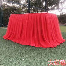 Load image into Gallery viewer, 1M Tulle Table Skirt for Wedding Decoration Baby Shower Home Textile Party Birthday Table Decoration Tutu Skirt Party Supplies