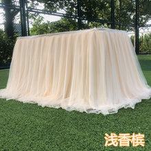 Load image into Gallery viewer, 1M Tulle Table Skirt for Wedding Decoration Baby Shower Home Textile Party Birthday Table Decoration Tutu Skirt Party Supplies