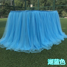 Load image into Gallery viewer, 1M Tulle Table Skirt for Wedding Decoration Baby Shower Home Textile Party Birthday Table Decoration Tutu Skirt Party Supplies