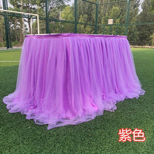 Load image into Gallery viewer, 1M Tulle Table Skirt for Wedding Decoration Baby Shower Home Textile Party Birthday Table Decoration Tutu Skirt Party Supplies
