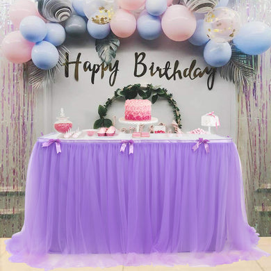 6FT-190X76CM Table Skirt Tulle Tableware Tutu Wedding Decor Birthday Party Baby Shower Banquet Party Home Tablecloth Desk Cover