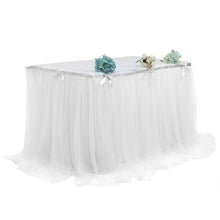 Load image into Gallery viewer, 6FT-190X76CM Table Skirt Tulle Tableware Tutu Wedding Decor Birthday Party Baby Shower Banquet Party Home Tablecloth Desk Cover