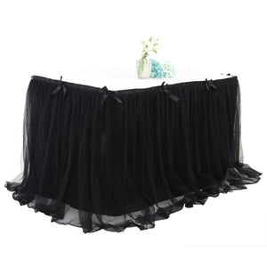 6FT-190X76CM Table Skirt Tulle Tableware Tutu Wedding Decor Birthday Party Baby Shower Banquet Party Home Tablecloth Desk Cover
