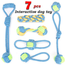 Load image into Gallery viewer, 7PCS Chew Toy for Dogs Cotton Pet Toy Rope Interactive Dog Toy Ball Training Playing Durable Chewproof Pet Toys Products TY0117