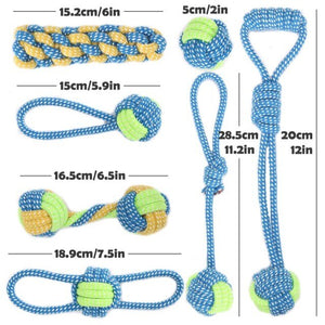 7PCS Chew Toy for Dogs Cotton Pet Toy Rope Interactive Dog Toy Ball Training Playing Durable Chewproof Pet Toys Products TY0117