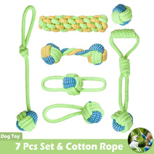 Load image into Gallery viewer, 7pcs Cotton Pet Dog Toys Set Rope Toys for Small Medium Dogs Ball Toy Toothbrush Interactive Dog Toy Products for Dogs Chew Toys