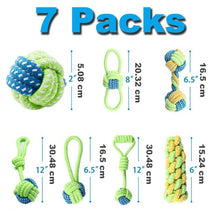 Load image into Gallery viewer, 7pcs Cotton Pet Dog Toys Set Rope Toys for Small Medium Dogs Ball Toy Toothbrush Interactive Dog Toy Products for Dogs Chew Toys