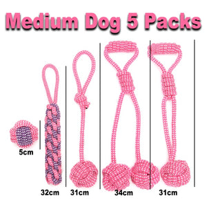 7pcs Cotton Pet Dog Toys Set Rope Toys for Small Medium Dogs Ball Toy Toothbrush Interactive Dog Toy Products for Dogs Chew Toys