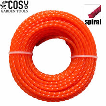 Load image into Gallery viewer, 15m*2.4mm/2.7mm/3mm Mowing Nylon Grass Trimmer Rope Brush Cutter Strimmer Line Mowing Wire Lawn Mower Accessory