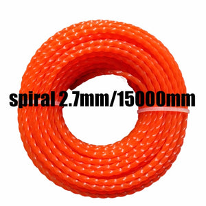 15m*2.4mm/2.7mm/3mm Mowing Nylon Grass Trimmer Rope Brush Cutter Strimmer Line Mowing Wire Lawn Mower Accessory