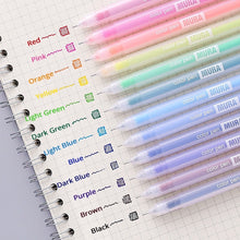 Load image into Gallery viewer, 9/12 PCS Colored gel pens set School blue 0.5 mm ballpoint pen for journal Cute stationary supplies