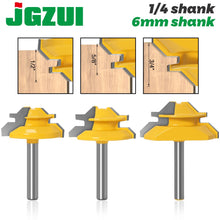 Load image into Gallery viewer, 1-3Pc 45 Degree Lock Miter Router Bit 1/4 6m Shank Woodworking Tenon Milling Cutter Tool Drilling Milling For Wood Carbide Alloy