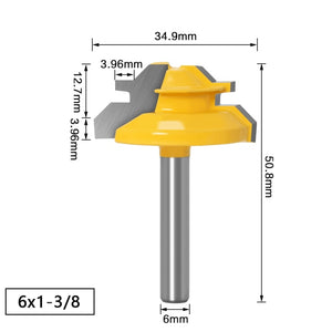 1-3Pc 45 Degree Lock Miter Router Bit 1/4 6m Shank Woodworking Tenon Milling Cutter Tool Drilling Milling For Wood Carbide Alloy