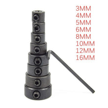 Load image into Gallery viewer, 9Pcs Bit Positioner Free Small Wrench Drill Depth Stop Ring Woodworking Drill Bit Limiter 3-16mm Woodworking Tools