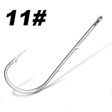 Load image into Gallery viewer, 50pcs/lot Long Shank Fishing Hook For Fishing Live Bait With Double Bait Keeper Barbs High Carbon Steel With Anti-rust Fishhooks