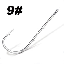 Load image into Gallery viewer, 50pcs/lot Long Shank Fishing Hook For Fishing Live Bait With Double Bait Keeper Barbs High Carbon Steel With Anti-rust Fishhooks