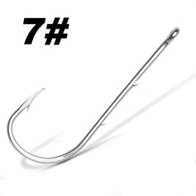 Load image into Gallery viewer, 50pcs/lot Long Shank Fishing Hook For Fishing Live Bait With Double Bait Keeper Barbs High Carbon Steel With Anti-rust Fishhooks