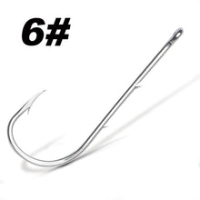 Load image into Gallery viewer, 50pcs/lot Long Shank Fishing Hook For Fishing Live Bait With Double Bait Keeper Barbs High Carbon Steel With Anti-rust Fishhooks