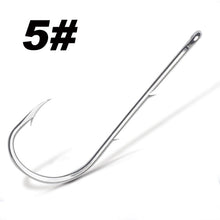 Load image into Gallery viewer, 50pcs/lot Long Shank Fishing Hook For Fishing Live Bait With Double Bait Keeper Barbs High Carbon Steel With Anti-rust Fishhooks