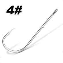Load image into Gallery viewer, 50pcs/lot Long Shank Fishing Hook For Fishing Live Bait With Double Bait Keeper Barbs High Carbon Steel With Anti-rust Fishhooks