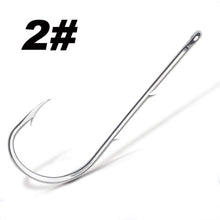 Load image into Gallery viewer, 50pcs/lot Long Shank Fishing Hook For Fishing Live Bait With Double Bait Keeper Barbs High Carbon Steel With Anti-rust Fishhooks