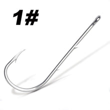 Load image into Gallery viewer, 50pcs/lot Long Shank Fishing Hook For Fishing Live Bait With Double Bait Keeper Barbs High Carbon Steel With Anti-rust Fishhooks