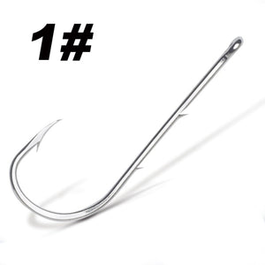 50pcs/lot Long Shank Fishing Hook For Fishing Live Bait With Double Bait Keeper Barbs High Carbon Steel With Anti-rust Fishhooks