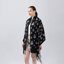 Load image into Gallery viewer, 2021 brand skull cashmere scarf women men winter scarf thick shawl wrap head scarf holiday gift