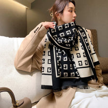 Load image into Gallery viewer, 2021 brand skull cashmere scarf women men winter scarf thick shawl wrap head scarf holiday gift